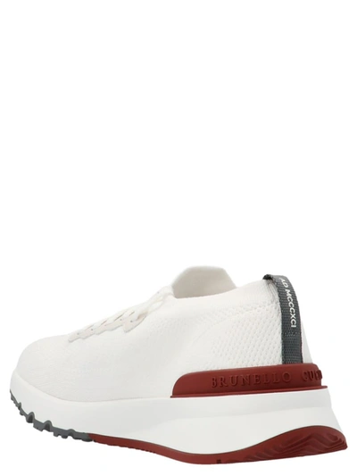 Shop Brunello Cucinelli 'running Sock' Sneakers In White