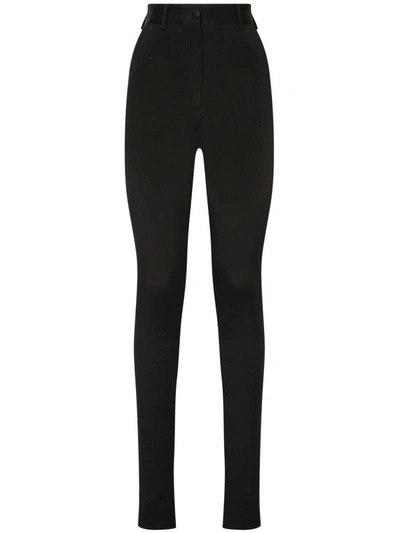 Shop Dolce & Gabbana Skinny High-waisted Trousers In Black