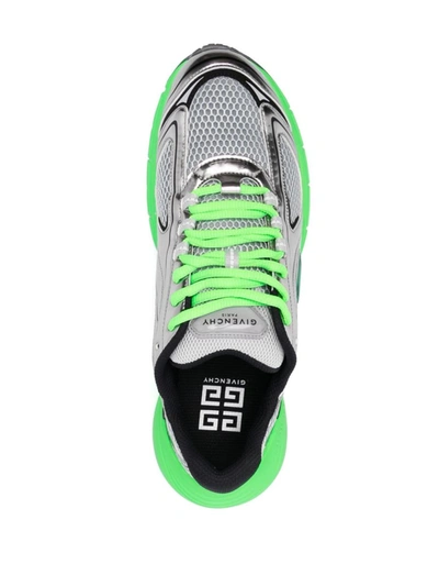 Shop Givenchy Sneakers In Green/silver
