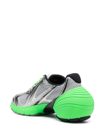 Shop Givenchy Sneakers In Green/silver