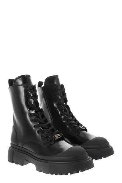 Shop Hogan H619 - Combat Boots In Black