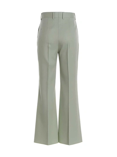 Lanvin Tailored Kick Flare Wool Trousers In Green For Women In Green