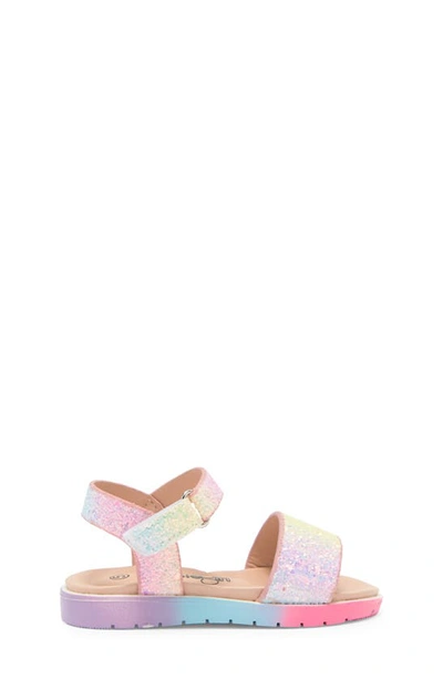 Shop Kensie Kids' Multicolor Glitter Sandal In Pastel Multi