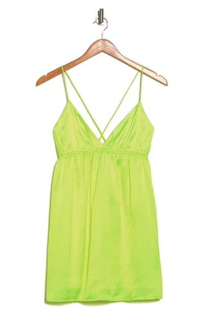 Shop Rvca Neon Babydoll Dress In Neon Yellow
