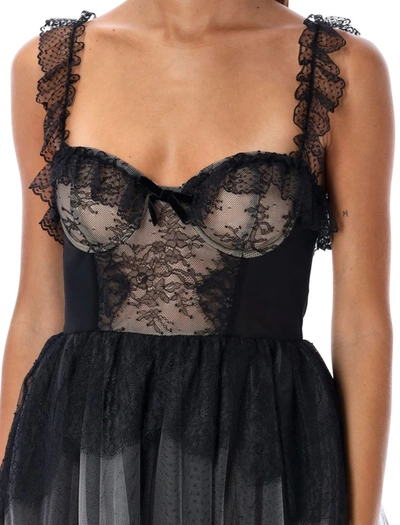Shop Philosophy Di Lorenzo Serafini Lace And Tulle Minidress In Black