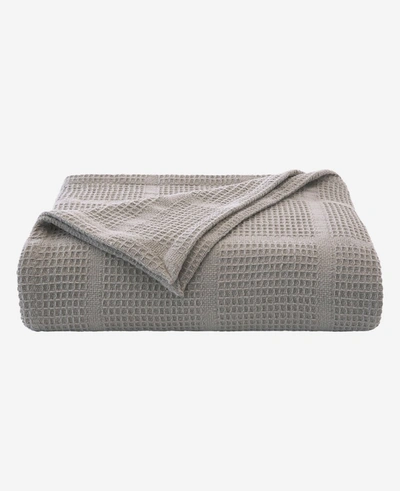 Shop Kenneth Cole 100% Cotton Waffle Blanket In Lt-pastel Grey