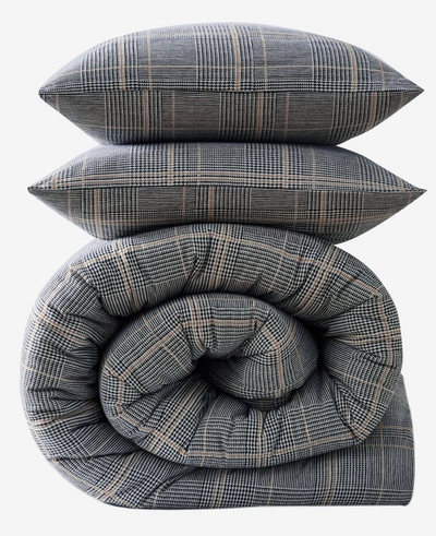 Shop Kenneth Cole Sussex Beige Comforter + Sham Set In Open Dark Beige