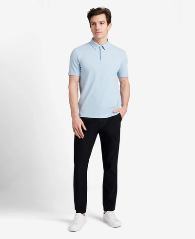Kenneth Cole Essential Stretch Knit Polo In Light Blue