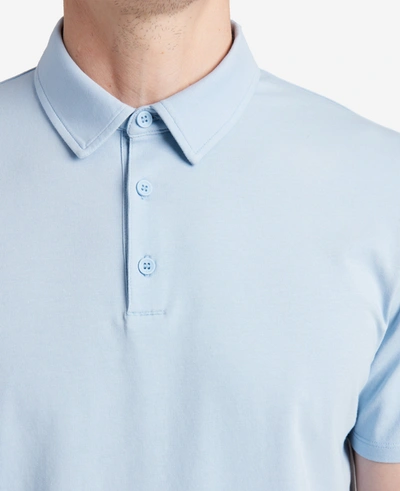 Kenneth Cole Essential Stretch Knit Polo In Light Blue