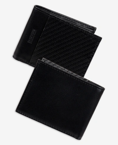 Reaction Kenneth Cole Carbon Fiber Slimfold Wallet In Black