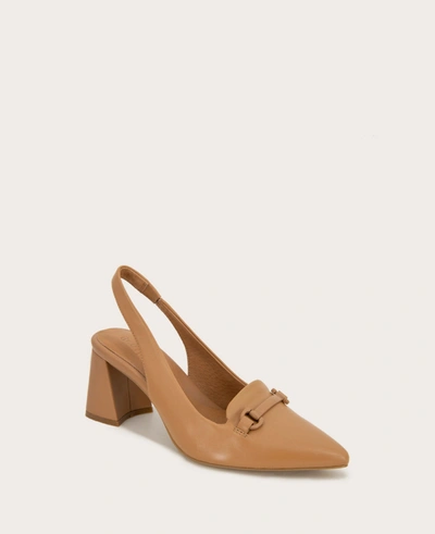 Gentle Souls Women's Dionne Pointed-toe Block-heel Slingback Pumps In Camel