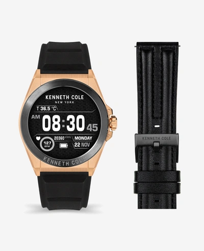 Kenneth Cole The Wellness Smartwatch 2.0 With Interchangeable Band Set In Black