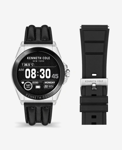 Shop Kenneth Cole The Wellness Smartwatch 2.0 With Interchangeable Band Set In Black