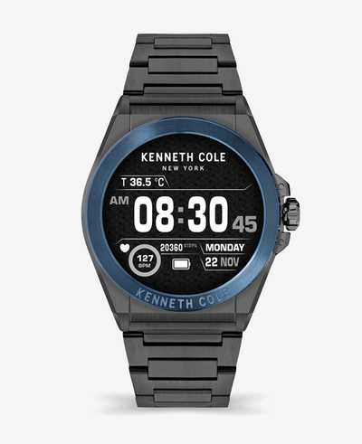 Shop Kenneth Cole The Wellness Smartwatch 2.0 With Gunmetal Stainless Steel Bracelet