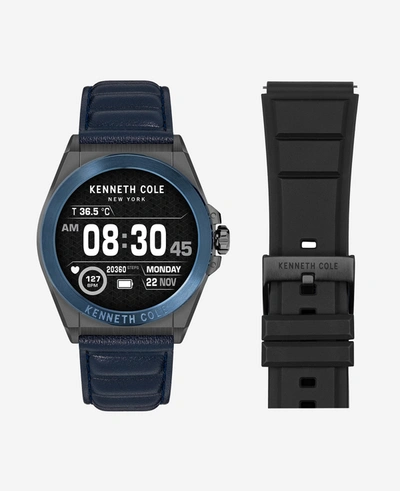Shop Kenneth Cole The Wellness Smartwatch 2.0 With Interchangeable Band Set In Blue