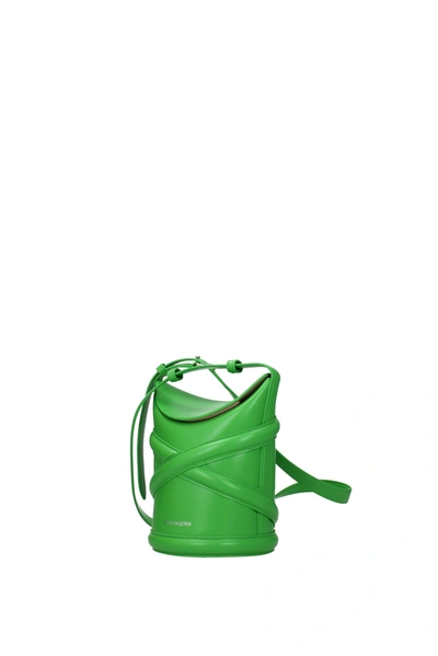 Shop Alexander Mcqueen Crossbody Bag The Curve Leather Green Acid Green