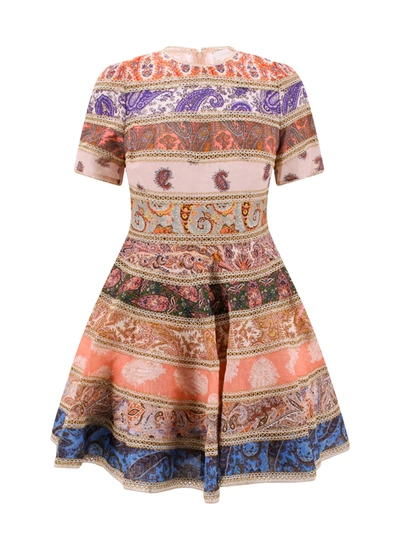 Shop Zimmermann Min Dress With Spliced Paisley Print