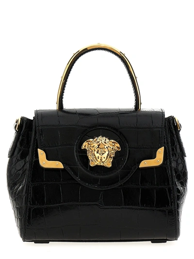 Shop Versace La Medusa Hand Bags Black