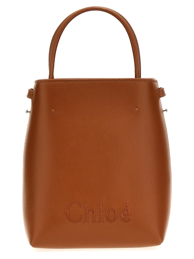 Shop Chloé Micro Chloe Sense Hand Bags Beige