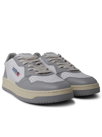 Autry 'medalist' Two-tone Leather Sneakers In Grey