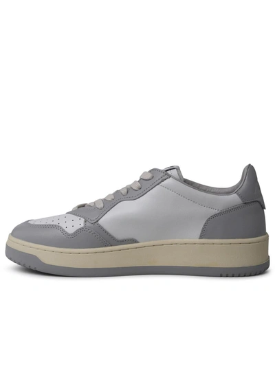 Autry 'medalist' Two-tone Leather Sneakers In Grey