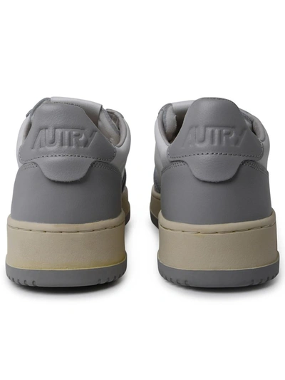Autry 'medalist' Two-tone Leather Sneakers In Grey