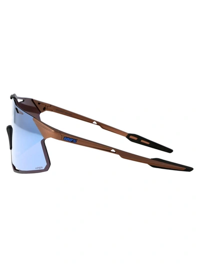 Shop 100% Sunglasses In Matte Copper Chromium - Hiper Blue Multilayer Mirror Lens