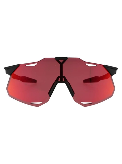 Shop 100% Sunglasses In Soft Tact Black - Hiper Red Multilayer Mirror Lens
