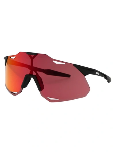Shop 100% Sunglasses In Soft Tact Black - Hiper Red Multilayer Mirror Lens