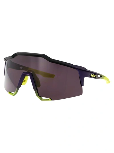 Shop 100% Sunglasses In Matte Metallic Digital Brights - Dark Purple Lens - Os