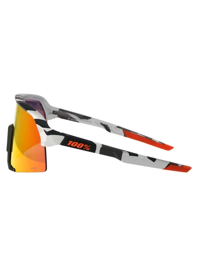 Shop 100% Sunglasses In Soft Tact Grey Camo - Hiper Red Multilayer Mirror Lens
