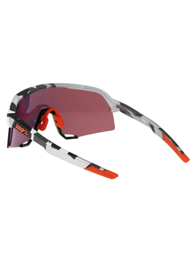 Shop 100% Sunglasses In Soft Tact Grey Camo - Hiper Red Multilayer Mirror Lens