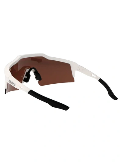 Shop 100% Sunglasses In Matte White - Hiper Silver Mirror Lens