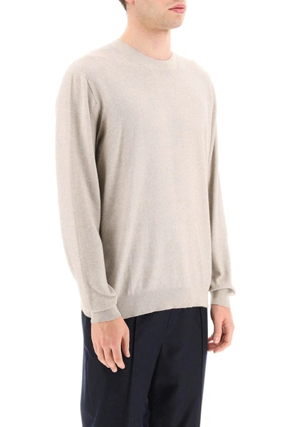 Shop Agnona Cotton And Cashmere Sweater In Beige