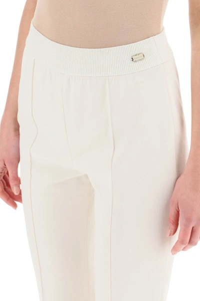 Shop Agnona Technical Cotton Jersey Pants In White