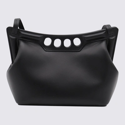 Shop Alexander Mcqueen Black Leather The Peak Mini Shoulder Bag