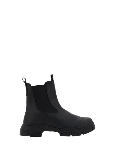 Shop Ganni Rubber City Ankle Boots