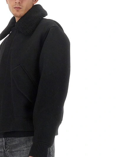 Shop Ami Alexandre Mattiussi Ami Paris Jacket With Shearling Collar Unisex In Black