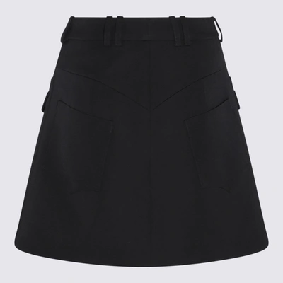 Shop Balmain Black Cotton-viscose Blend Skirt