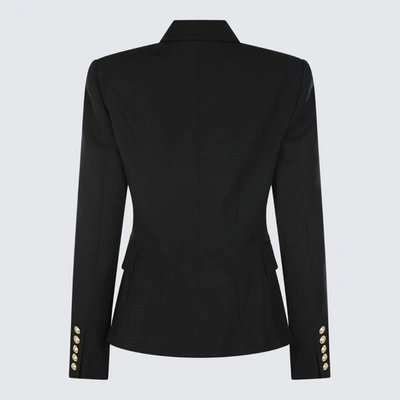 Shop Balmain Black Wool Blazer