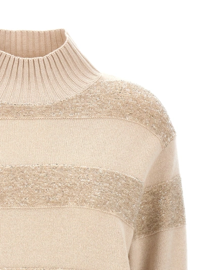 Shop Brunello Cucinelli Sequin Sweater Sweater, Cardigans Beige