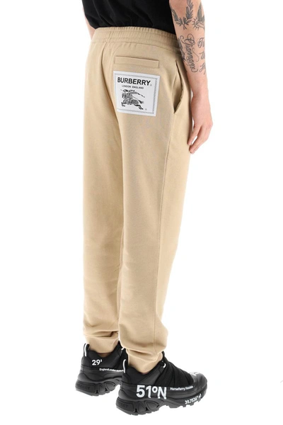 Shop Burberry Cotton Sweatpants With Prorsum Label In Beige