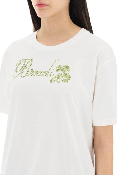 Shop Collina Strada Organic Cotton T-shirt With Rhinestones In White