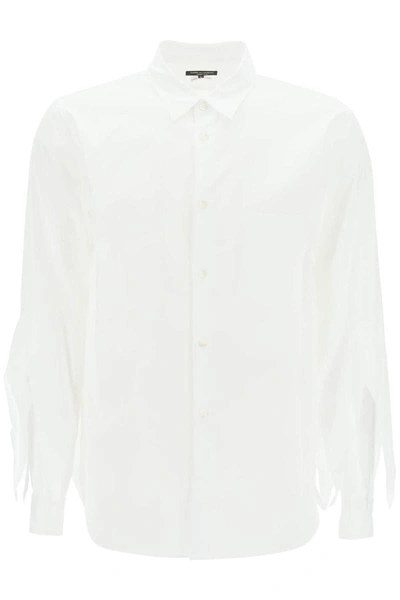 Shop Comme Des Garçons Homme Deux Comme Des Garcons Homme Plus Spiked Frayed-sleeved Shirt In White