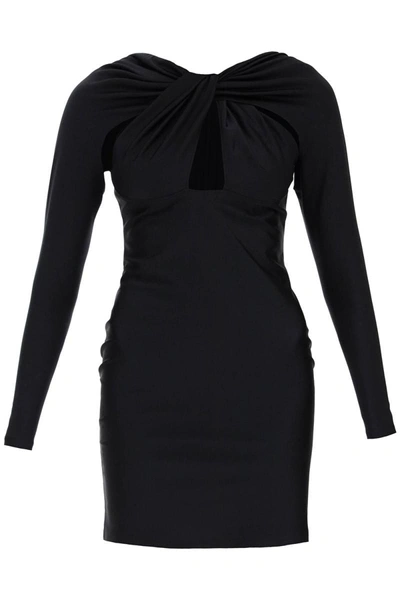 Shop Coperni Twisted Mini Dress With Cut Outs In Black