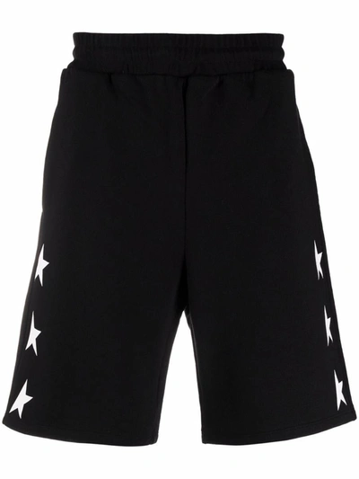 Shop Golden Goose Star Cotton Shorts In Black