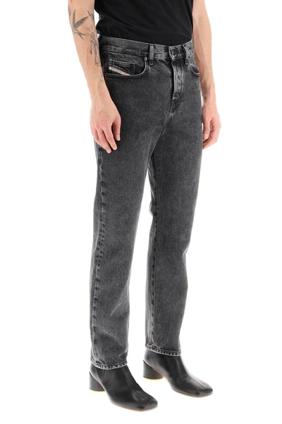 Shop Diesel Five-pocket Jeans Featuring Embossed D-oval Logo In Grey