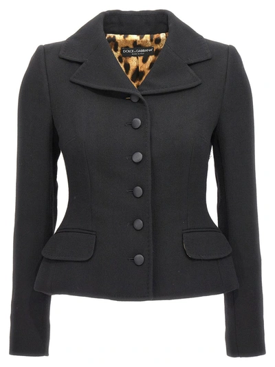 Shop Dolce & Gabbana 'essential' Blazer Jacket In Black
