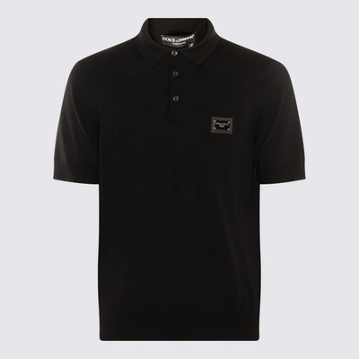 Shop Dolce & Gabbana Black Cotton Essentials Polo Shirt