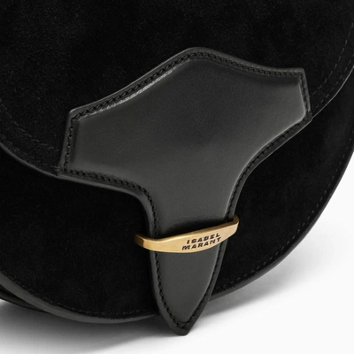 Shop Isabel Marant Botsy Small Suede Shoulder Bag In Black